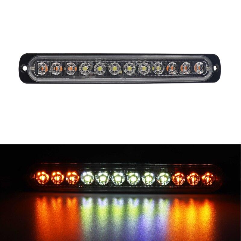 2 buc 12 V/24 V 12 LED-uri pentru remorcă auto, camion, motocicletă, far de semnalizare laterală, far de urgență, avertisment de pericol, bliț, bară de lumină stroboscopică