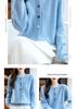 Women's 100% Wool Cardigan Sweater - Round Neck, Colorful Buttons, Loose Fit, Long Sleeve, Casual Autumn/Winter Fashion Outerwear