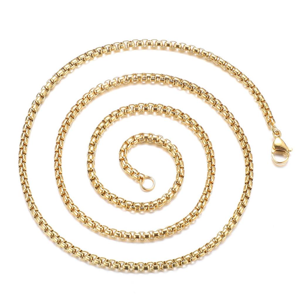 18K Gold Versatile Women's Stainless Steel Square Pendant Necklace - High-End Luxury Accessory