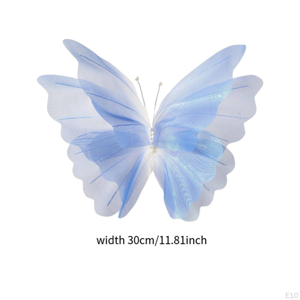 Yarn Artificial Butterfly Decoration 3D Hanging Wall Photo Props for Aisle