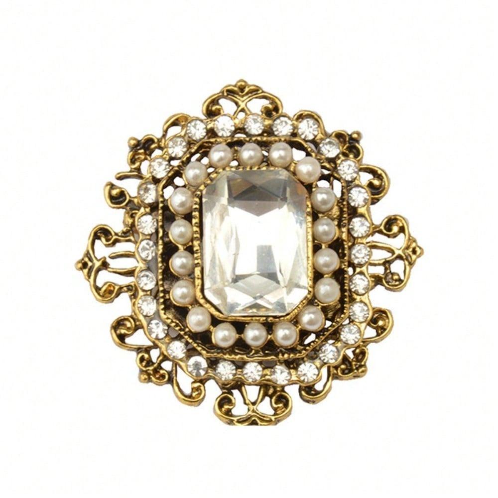 High End Fashion Retro Rhinestone Bohemian Style Brooch Clothing Accessories