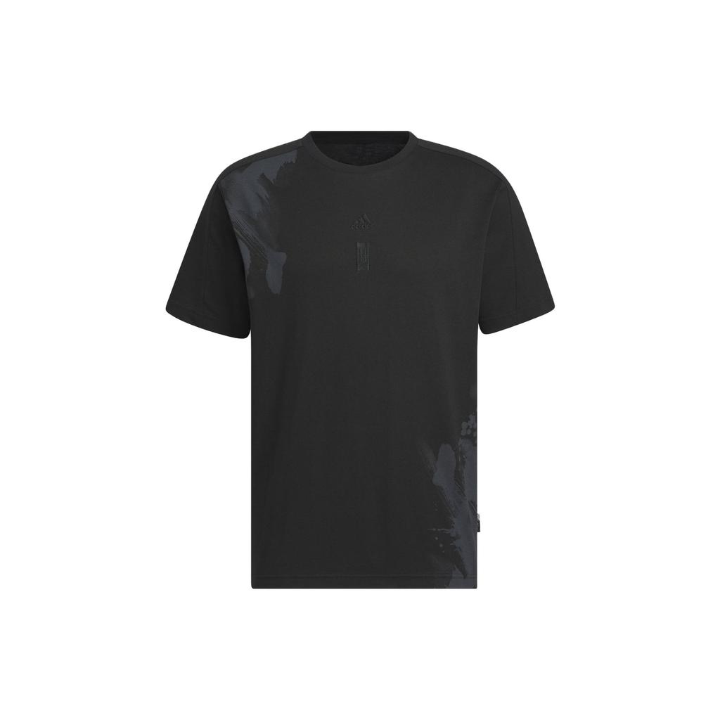 Adidas Wuji Story Graphic Print Sports Casual Tee Men Tops Black IT4989