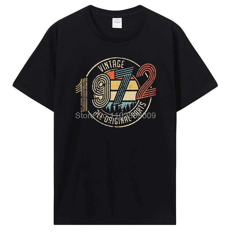Vintage 1974 1962 1974 1982 All Original Parts Birthday Gifts Men T-Shirt Funny Tees Cotton T Shirt  Harajuku Streetwear