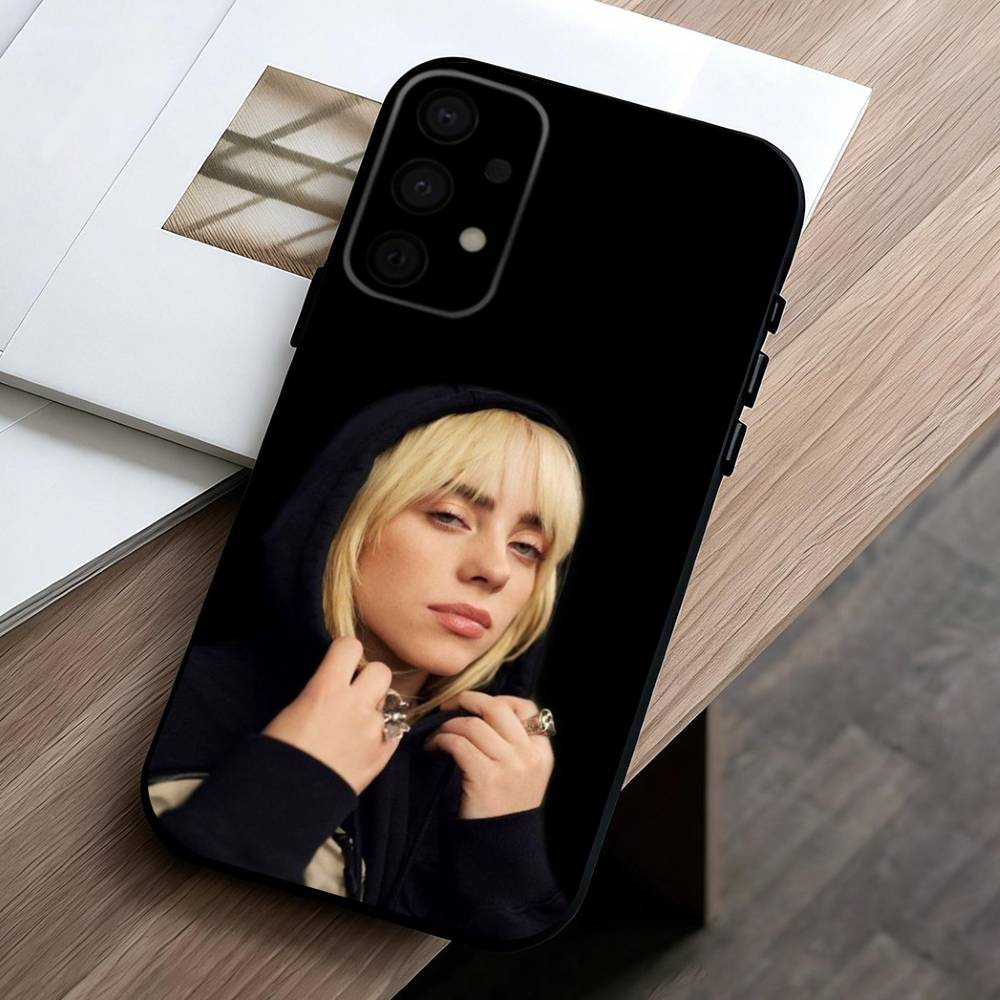 Singer B-Billie E-Eilish-H Phone Case For Samsung Galaxy A73,A72,A71,A70,A53,A52,A51,Soft Silicone Black Cover
