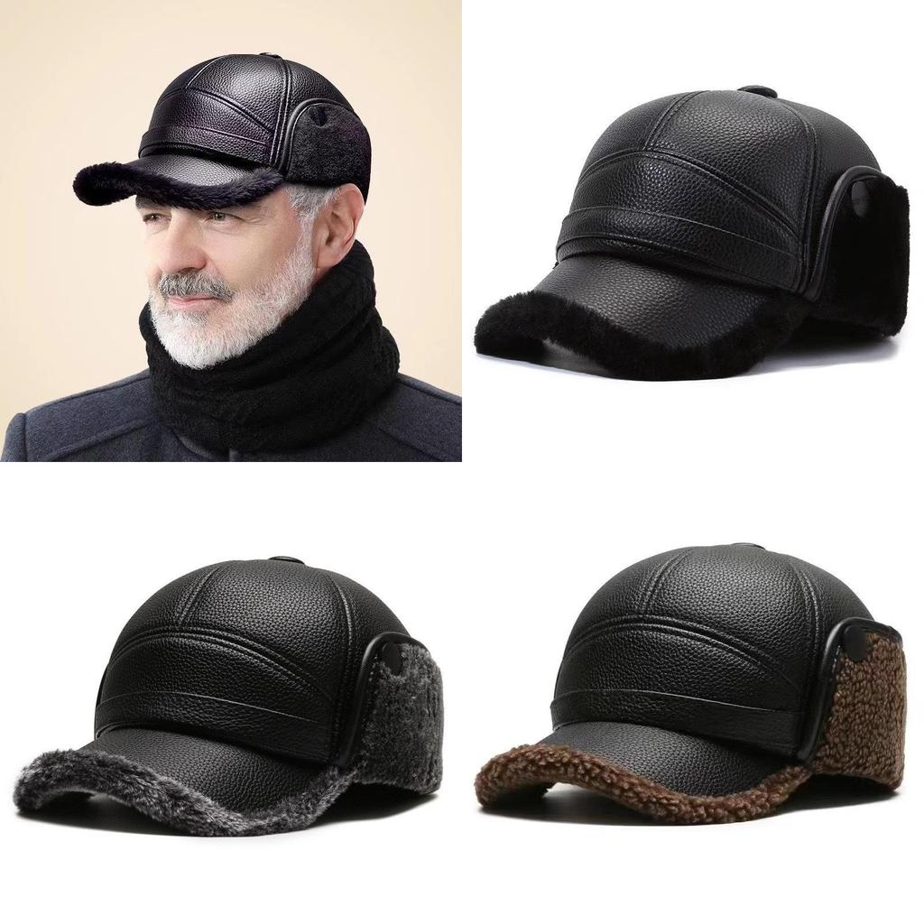 Middle Aged And Elderly Men's Winter Warm Hat With Plush Hat