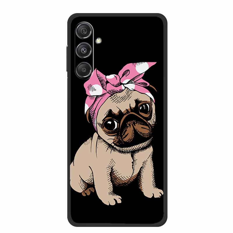 For Samsung Galaxy M36 A17 5G Case Flower Black Silicone Soft Back Cover For Samsung Galaxy S25 FE Plus Phone Case Coque Cartoon