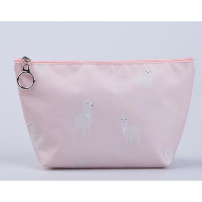 Bedruckte Reise-Kosmetiktasche, klein, koreanisch, tragbar, großes Fassungsvermögen, Kosmetiktasche, Clutch, Kosmetiktasche