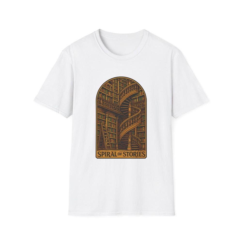 

Унисекс футболка софтстайл Spiral Library Neo Vintage Illustration книги XL