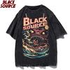 Men Hip Hop T Shirt Japanese Harajuku Cartoon Monster TShirt Streetwear Summer Tops Tees Cotton Tshirt Oversized HipHop P