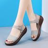 Leather Sandals Women's Summer Fashion New Soft-soled Non-slip Women's Work Casual Versatile Medium Heel Thick-soled Muffin Shoes