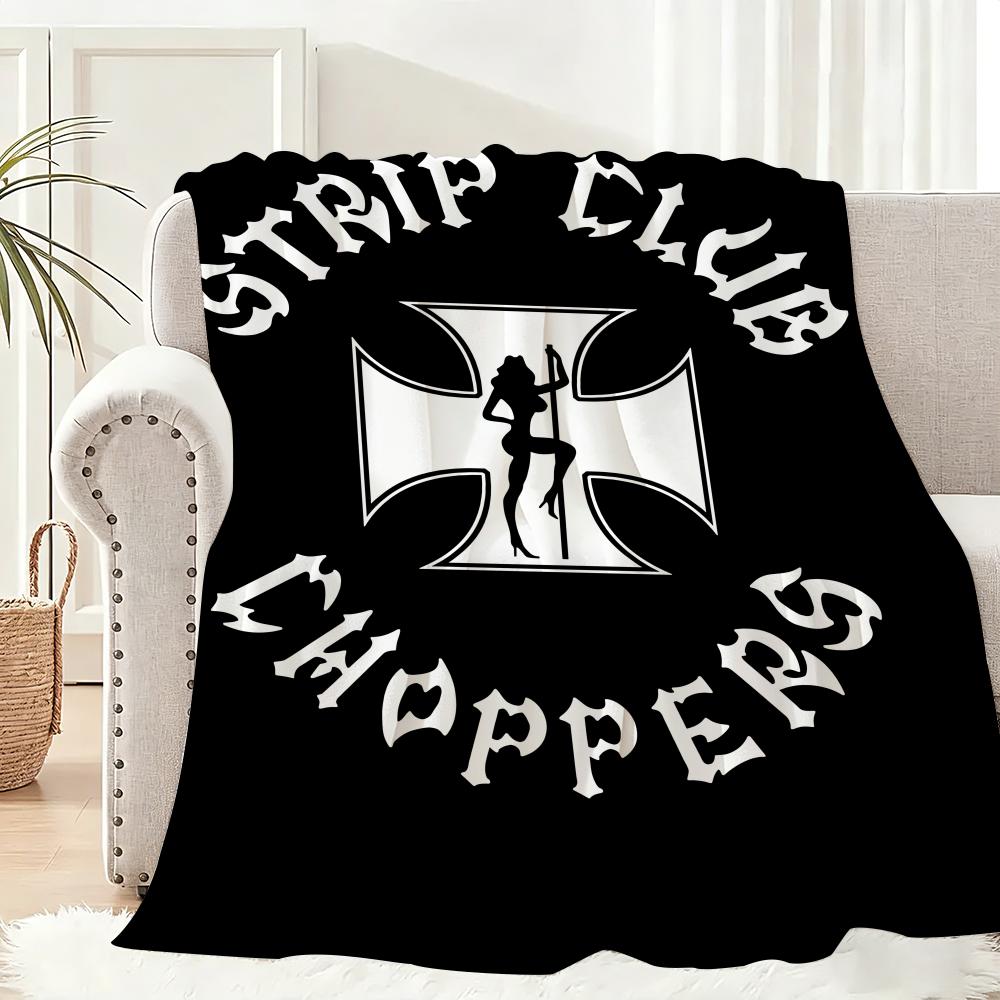 W-West Coast C-Choppers Throw Lightweight 240g Flannel Blanket Soft Skin-friendly for Summer Cooling