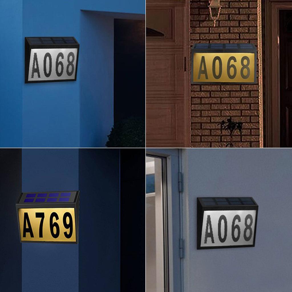 Solar Powered Address Sign Outdoor Waterproof LED Address Sign Lamp Solar House Number Light Outdoor Address Number