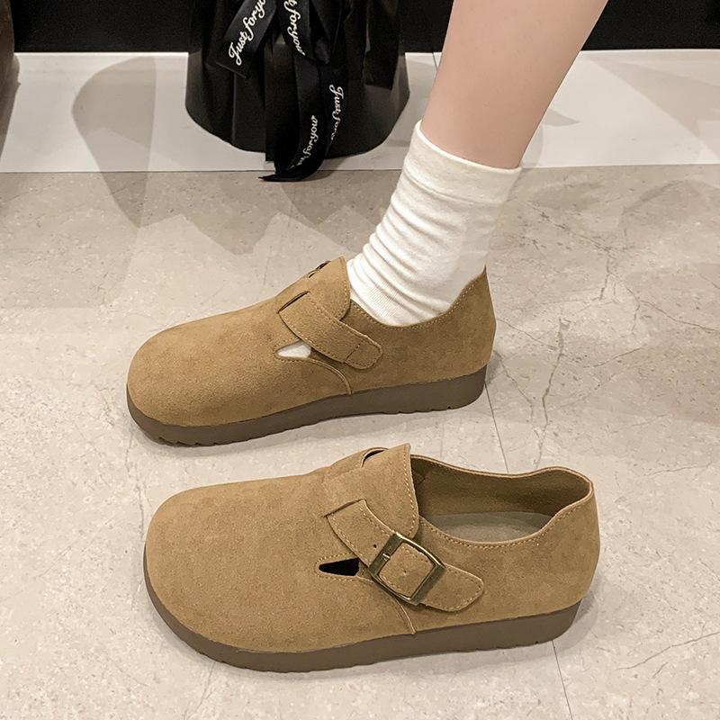 Women's Shoes 2025 New Spring and Autumn Fashionable Versatile Foreign Style One-pedal Single Shoes Japanese Ugly Cute Shoes Doudou Shoes