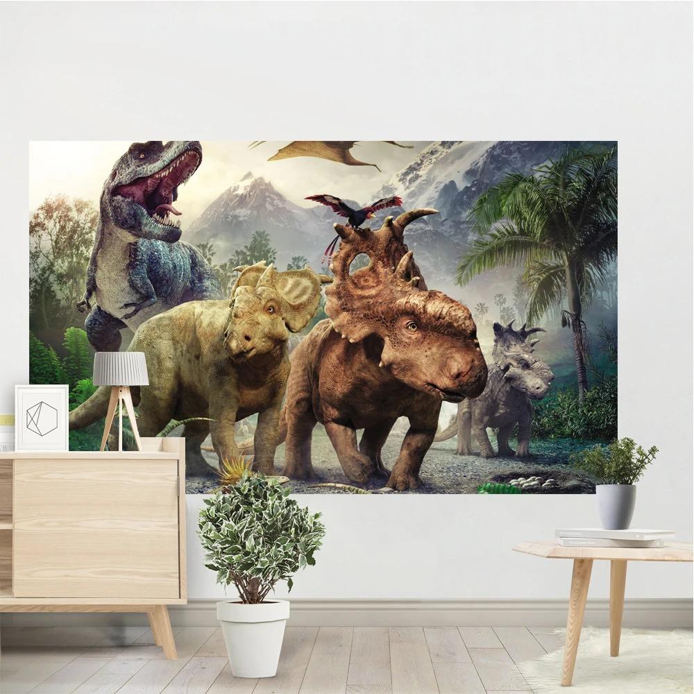 

Парк динозавров Динозавр Гобелен Спальня Гостиная Гобелен Домашнее украшение стены Гобелен 100x75cm