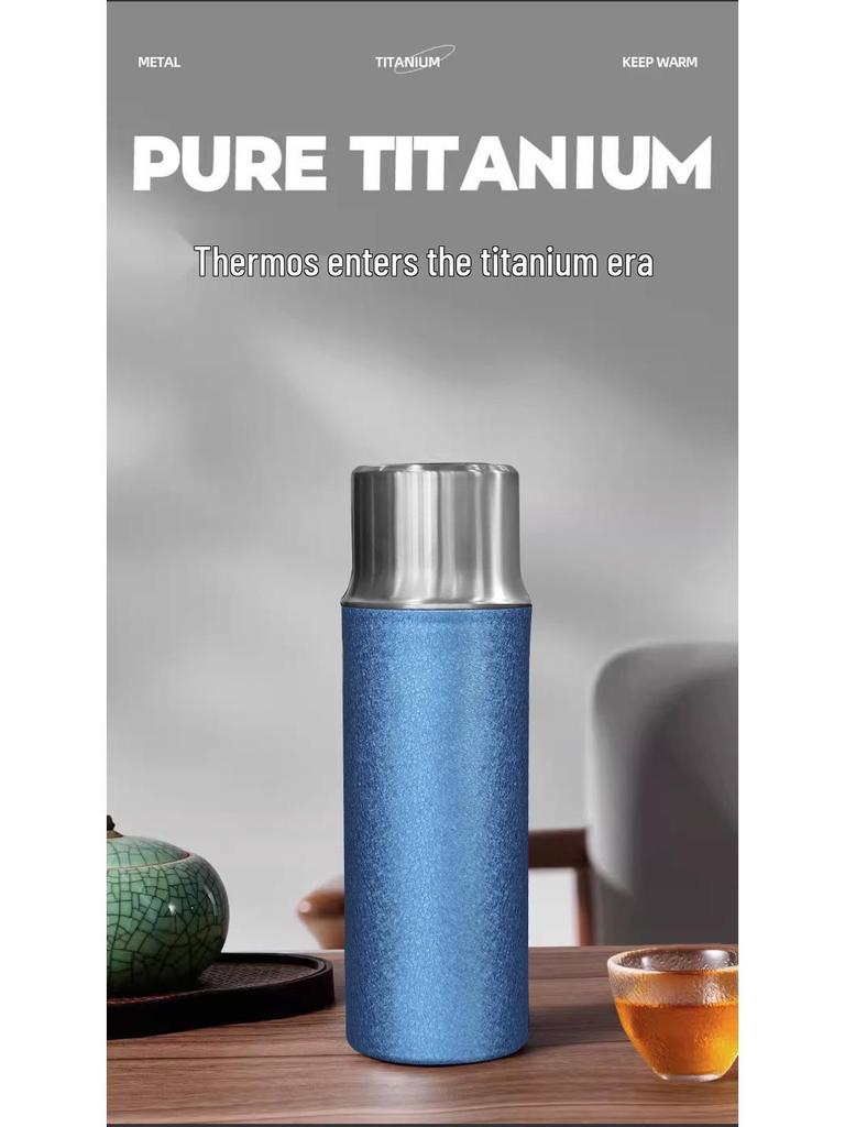 Portable Insulated Cup with Pure Titanium Liner, Magnetic Lid, and 316 Stainless Steel for Tea Steeping, Freshness, and Antibacterial Protection