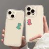 Cute Dinosaur Couple Phone Case For iPhone 17 Air 16e 15 14 13 12 11 Pro Max Plus Mini SE Shockproof Non-Slip Cover Funda