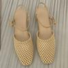 Damen Keilsandalen Sommer Netz Hohl Schnürung Knöchelriemen Schnalle Bequem Atmungsaktiv Rutschfest Retro Freizeit Wanderschuhe