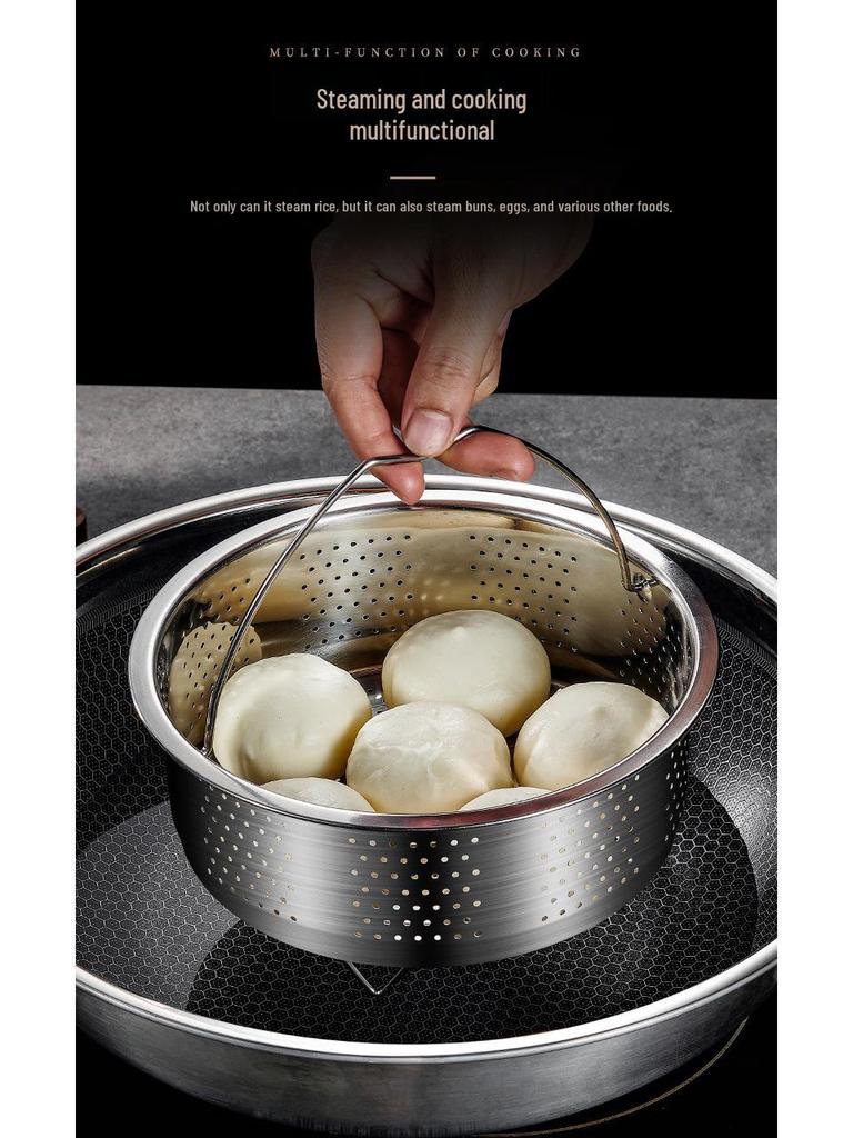 304 Stainless Steel Steaming Basket for Rice Cooker, Soup Separator, Water Bath Cooking Steamer, Household Steaming Rack