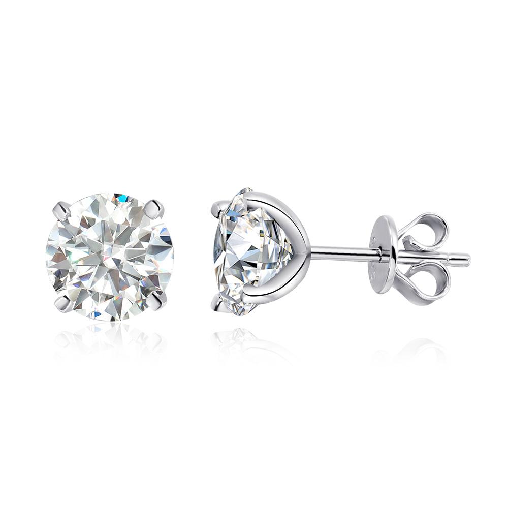 0.2-5ct Moissanite Stud Earring for Women Men Round D Color Diamond 925 Silver 18K Gold Plated Jewelry with