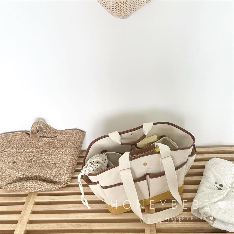 Versatile Korean Crossbody Mummy Bag - Large Capacity, Lightweight Canvas for Mom & Baby