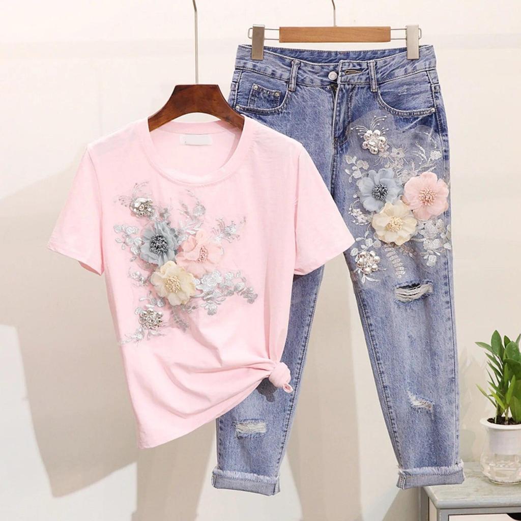 Summer High Waisted Wide Leg Trousers For Women Sets For Women Fashion Popular Solid Color Printed Loose Comfortable Clothes
