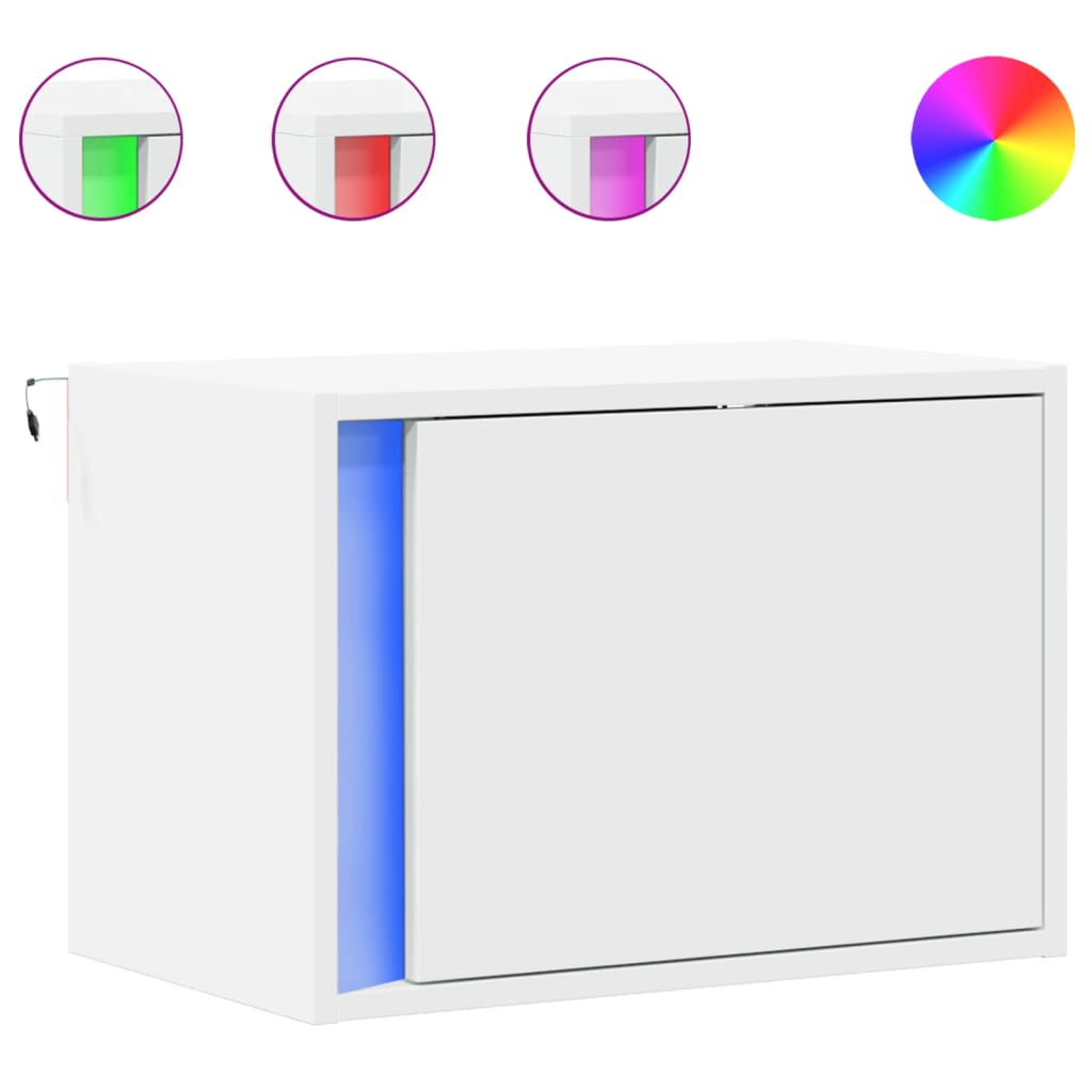 Vidaxl Wiszące Szafki Nocne Z Led, 2 Szt., Białe