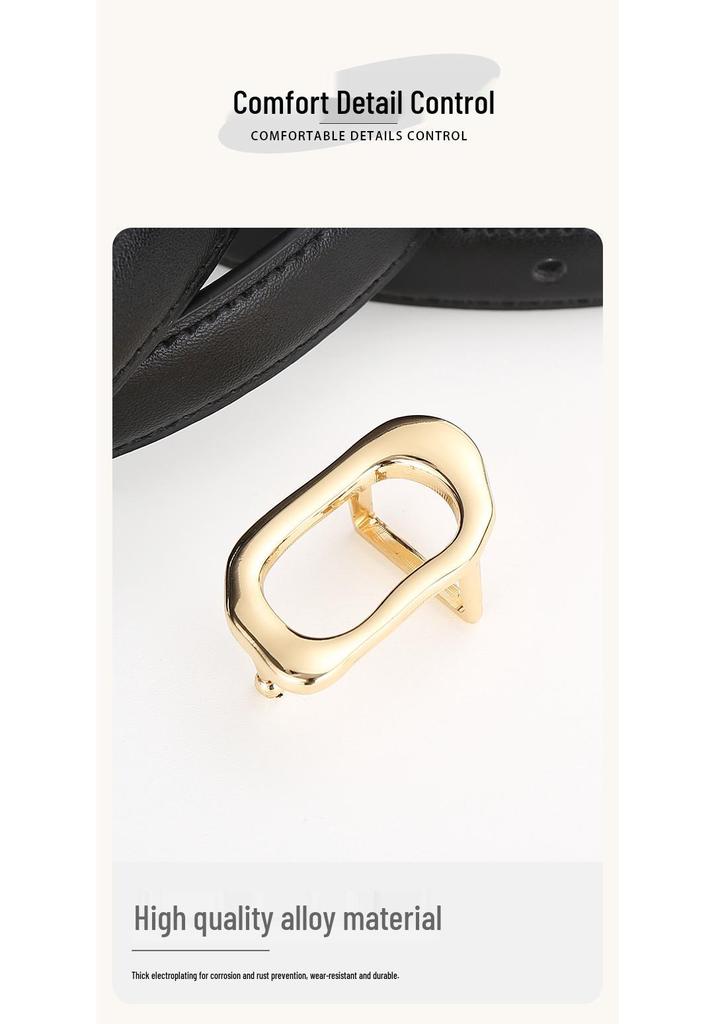 Genuine Leather Women's Fashion Belt - Versatile Waistband for Casual or Commuting Styles