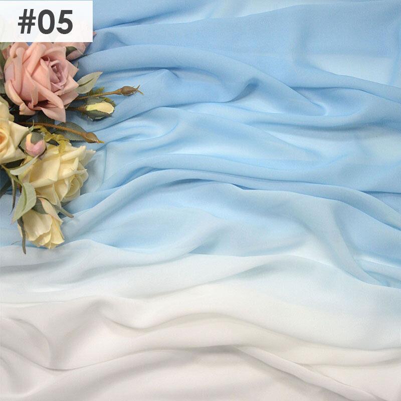 Gradient Color Rainbow Chiffon Fabric Scarf Sewing Craft DIY Ancient Style Hanfu Dress Stage Costume Decor Clothing Supplies