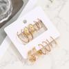6 Pairs Creative Earrings Set For Women Simple C-shaped Chain Hollow Out Earrings For Birthday Gifts
