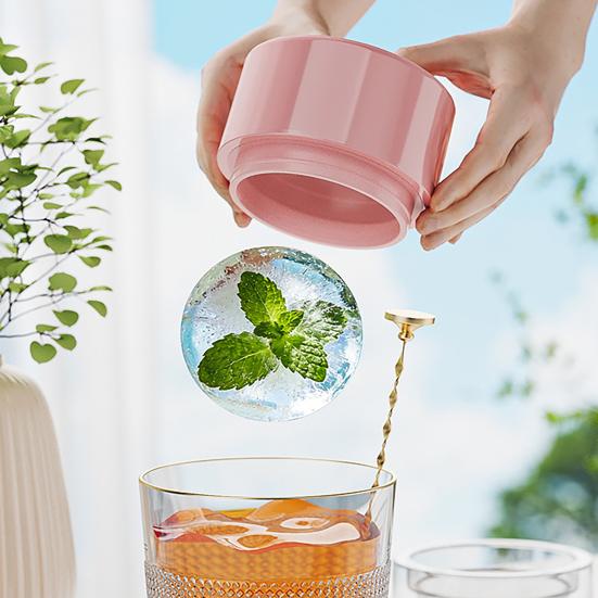 Eisball-Pressform Groß 2" Runde Eis-Kugel-Hersteller mit Deckel Einfache Entnahme Silikon-Eiswürfelform für Whiskey Cocktails Hausbars
