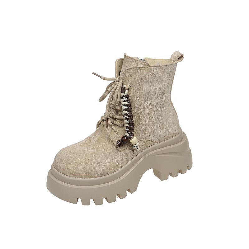 thick-soled Martin boots women's new autumn retro short single boots heightening casual versatile boots