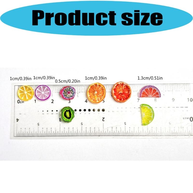 60Pieces Charm Handmade Keychain Pendant Fruit Slices Shape Decorative Pendant Craft Accessories Corrosion Resistant