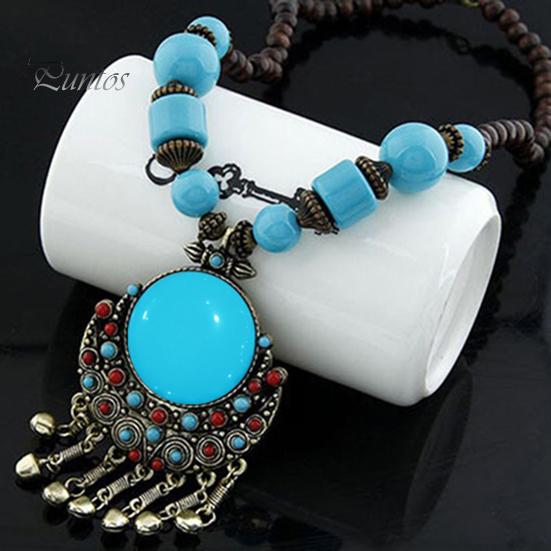 Women Vintage Bohemia Style Pendant Long Chain Sweater Necklace Jewelry Charm