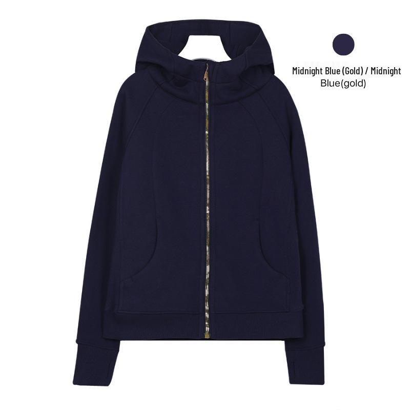 Sweat à capuche zippé intégral Lulu Original pour femme - Coupe ajustée - Veste de sport décontractée pour le yoga