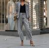 Women's Trendy Street Fashion Slim Fit Denim Suit Jacket Set