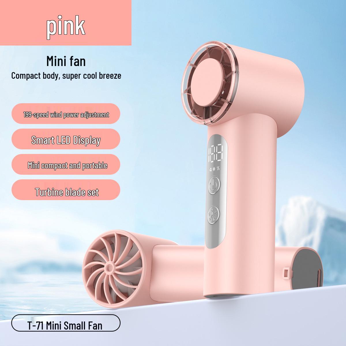T71 Turbo High-Speed Mini USB Handheld Fan with Digital Display Consult for Details