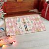 Christmas Carpet Mat Rug Nutcracker Ballerina Design Merry Christmas Text Vintage Linen Floor Mat for Home Decoration Home Mat
