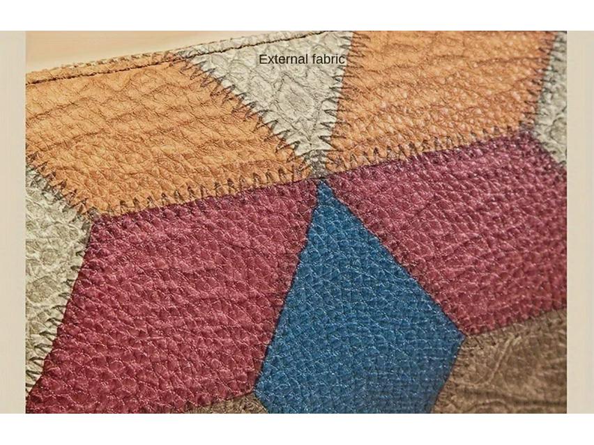 Trendige Retro Kleine Quadratische Tasche: Vielseitige Damen-Reißverschluss-Clutch mit Colorblock-Design.
