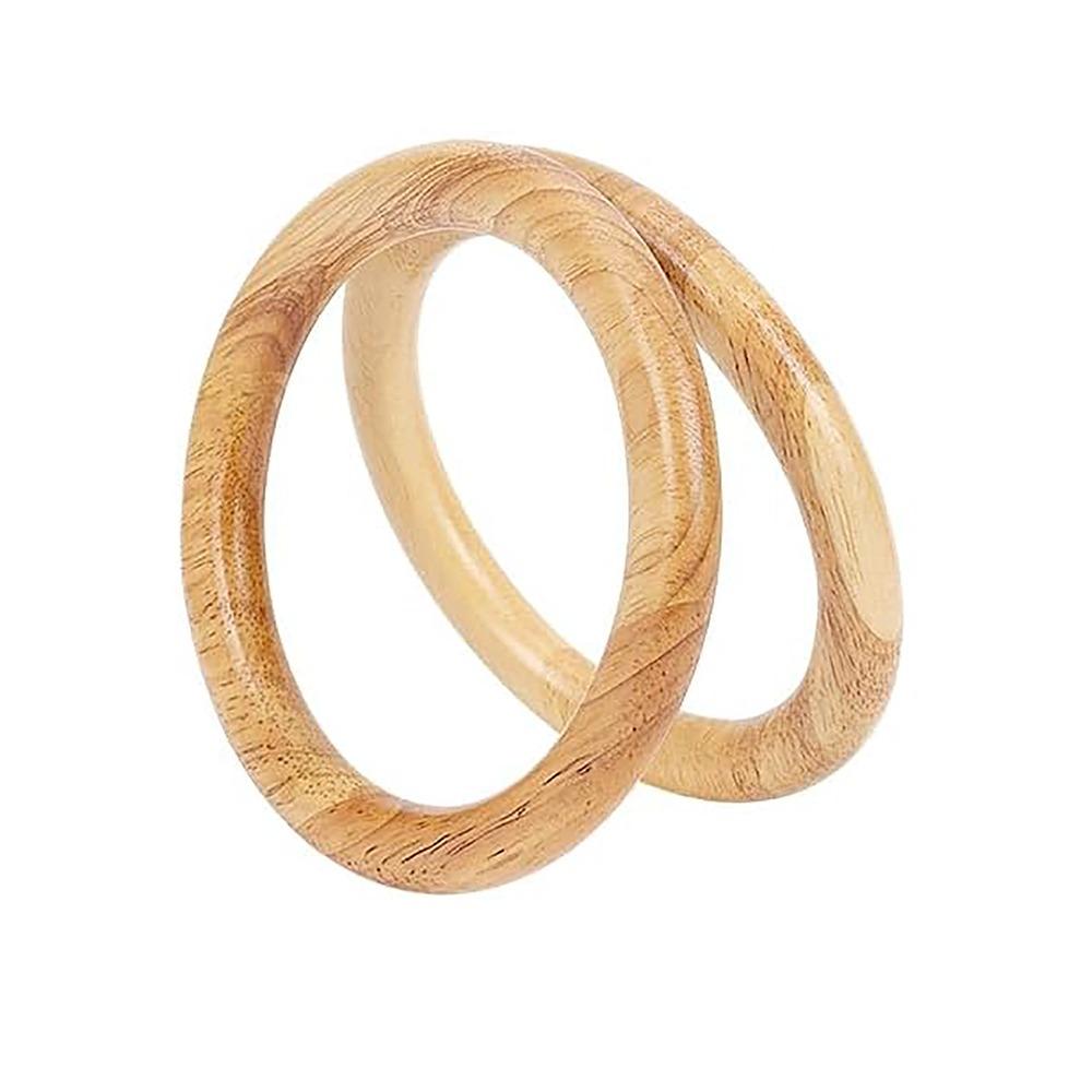 Handcraft Wooden Handbag Handles Round DIY Purse Handles Replacement Purse Strap