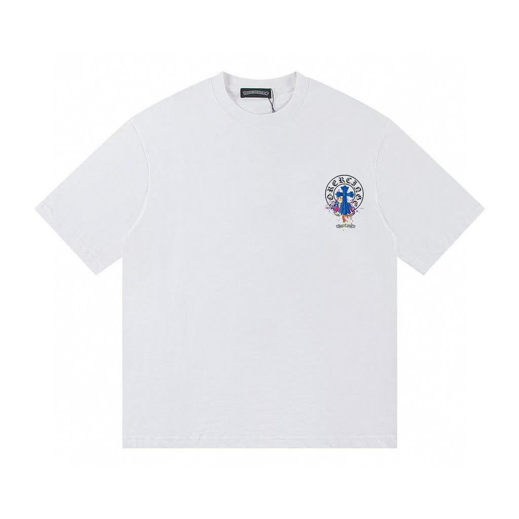 T25 CHROME HEARTS 2026 Summer New High Quality Cotton Round Neck Loose Large Size Men's and Women's T-shirt Couple T-shirt