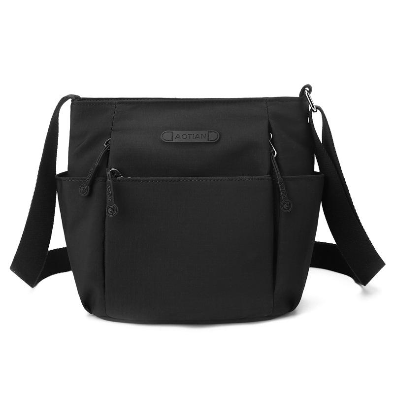 Женская сумка через плечо, многосекционная, легкая сумка через плечо чёрный