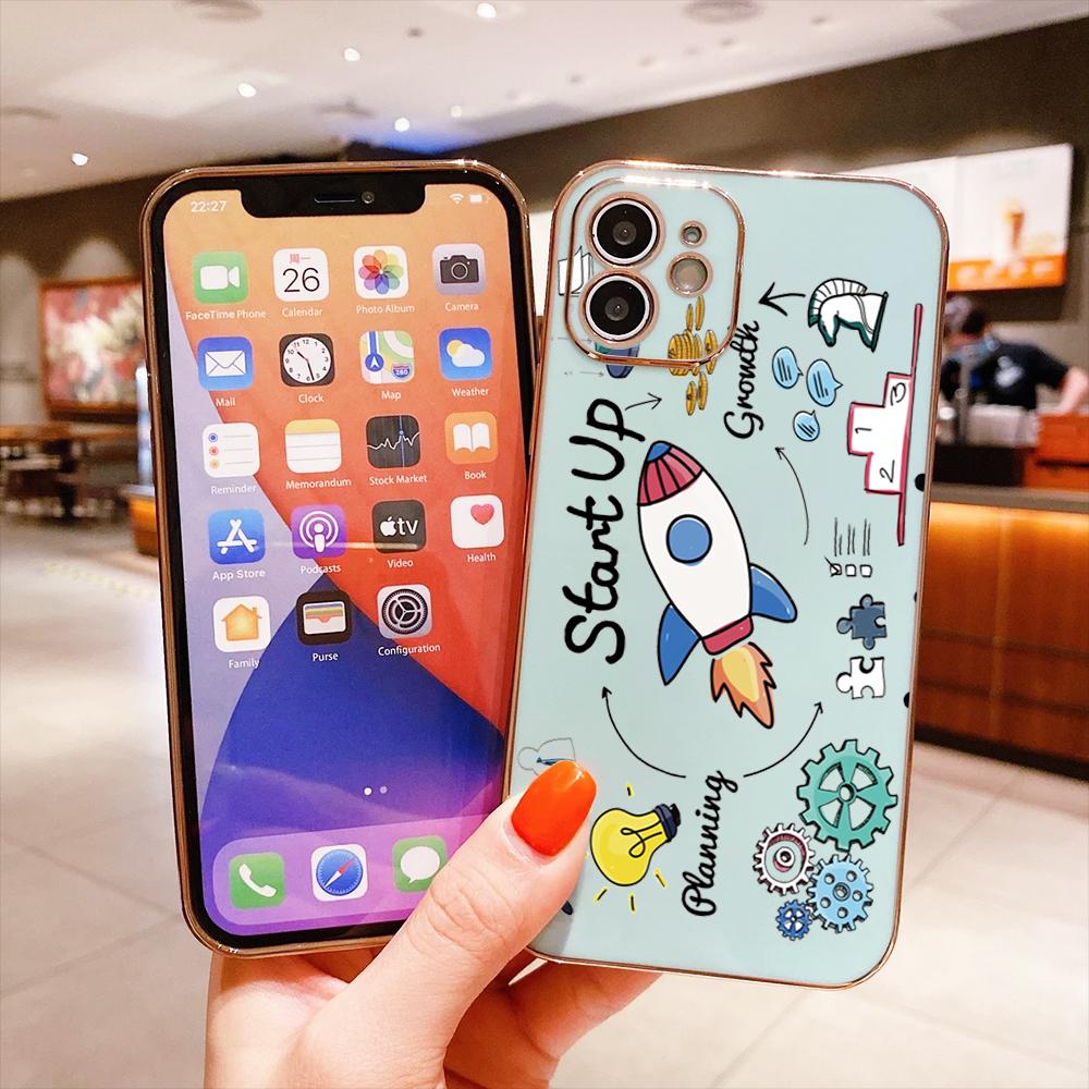 6D Plating Mobile Phone Case for VIVO V27 V23E V25 Y21 Y21S Y02 OPPO A31 A15 Realme 10 C11 8 9 HUAWEI P40 Pro P30 Mate Nova Honor Soft Cover