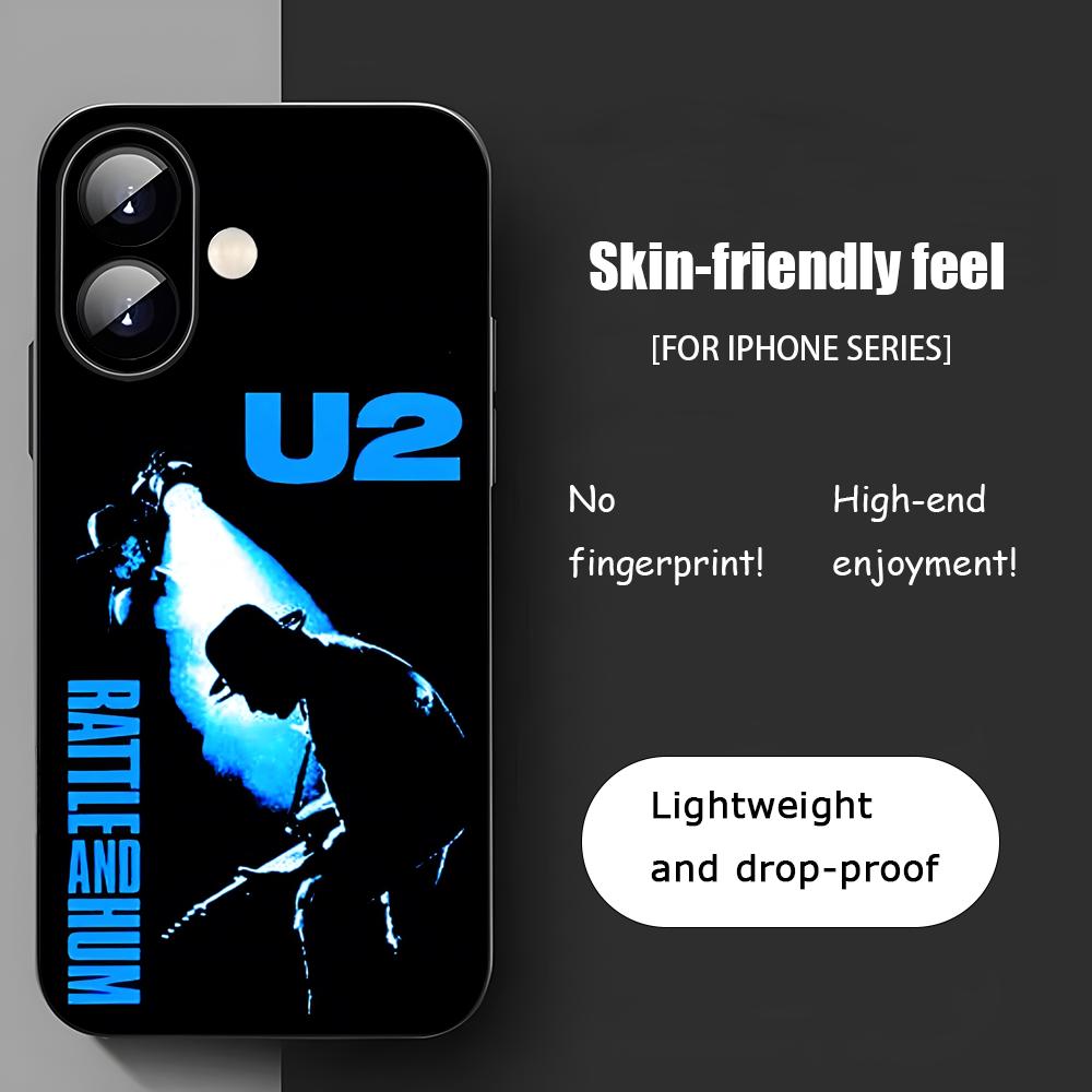 

Rock Band Cool U2 Phone Case For iPhone 17 16 15 14 13 12 11 X XR XS 8 Plus Mini Pro Max Soft black Shockproof Cover iPhone17