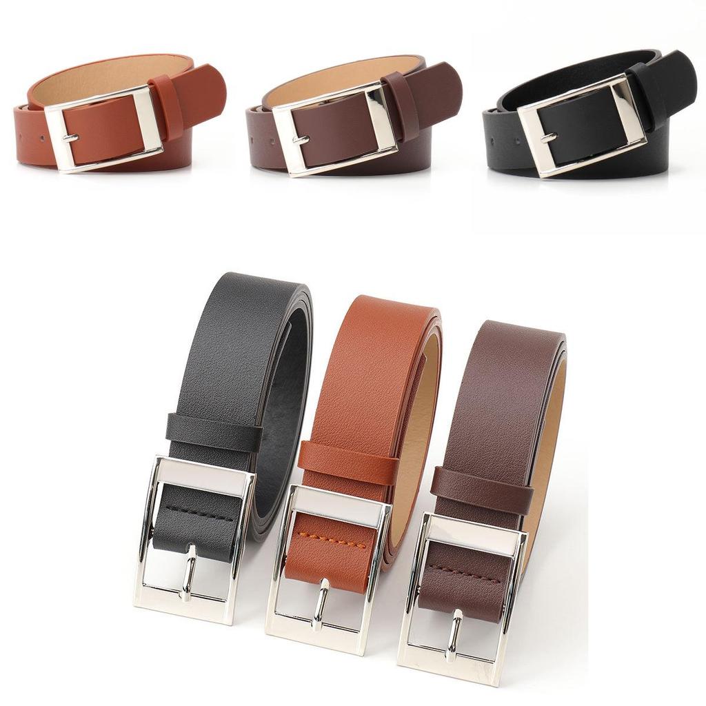 Elegant Faux Leather Belt With Alloy Pin Buckle For Business And Casual Attire