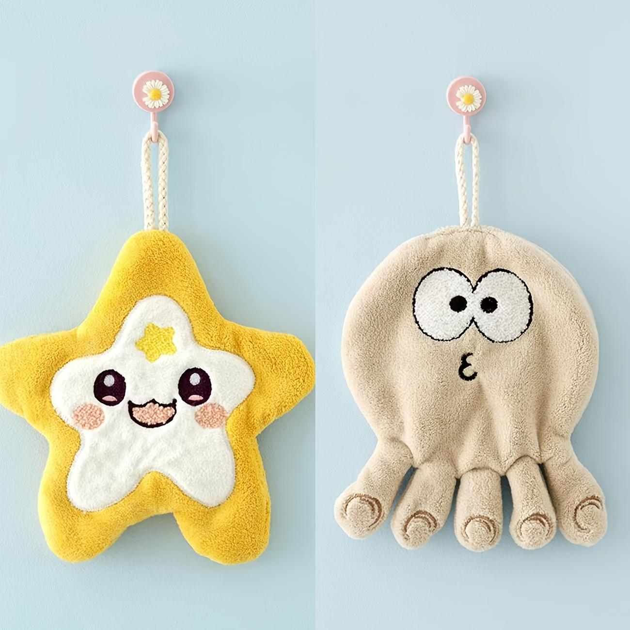 

2 шт. Тропические геометрические подвесные полотенца для рук, толстые абсорбирующие полотенца из кораллового флиса с причудливыми дизайнами морских звезд и осьминогов, мягкие кухонные и банные полотенца 2-Pack