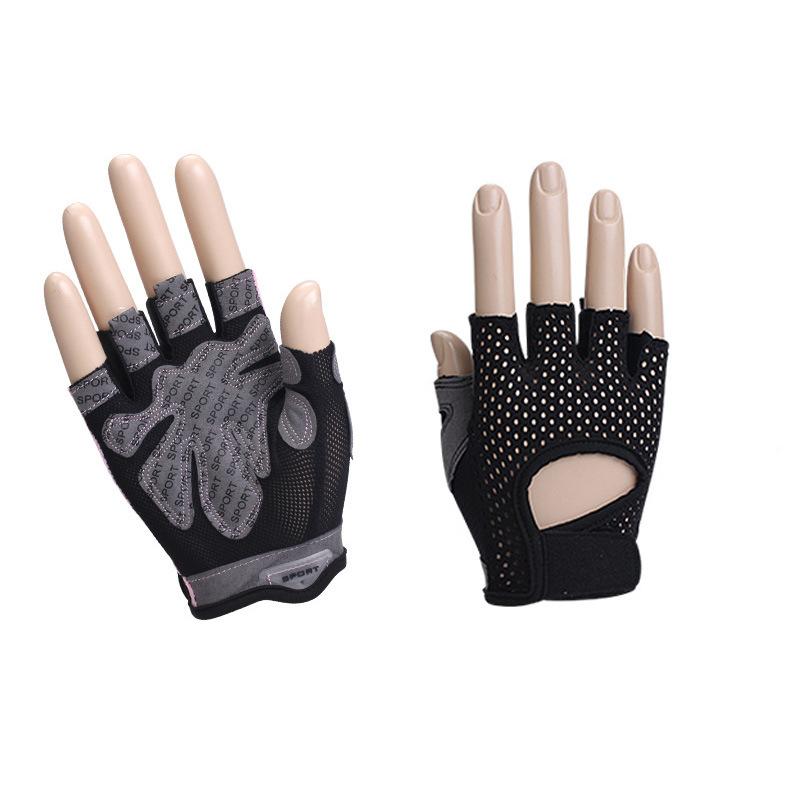 New Style Half Finger Sports Gym Fitness Weightlifting Glove S чёрный