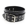 Unisex Leather Neck Collar Double Buckle with Air Holes for Role Play