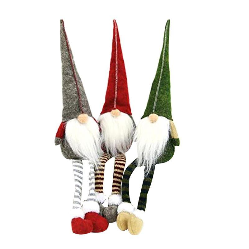 

AEE4-3Pcs New Christmas Decor Long Legs Rudolph Christma Gift Hotel Mall Window Decoration