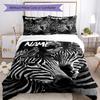 3pcs Custom Name Zebra Bedding Set Duvet Cover Closure Includes 1 Duvet Cover & 2 Pillowcases, Soft and Comfortable for All Seasons.