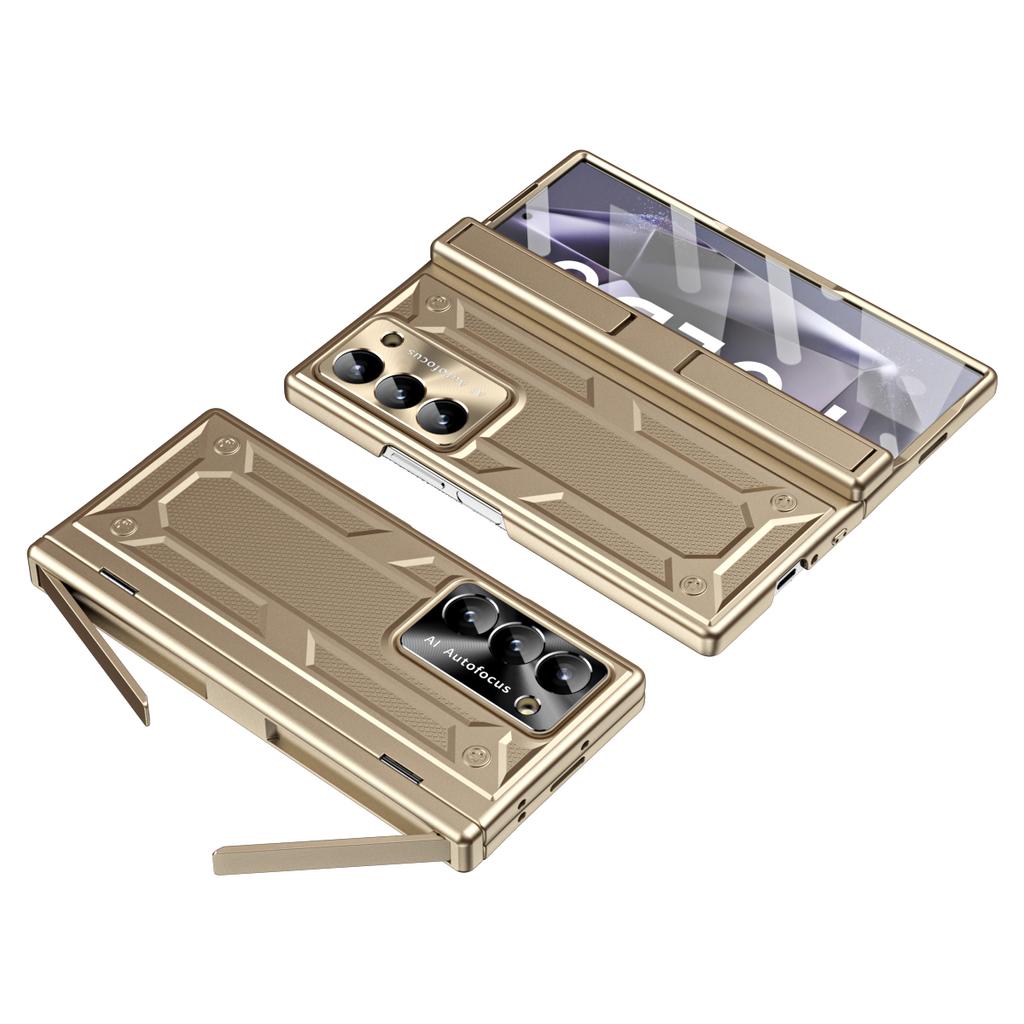 Double Stand for Samsung Galaxy Z Fold 6 Case Glass Film Spring Hinge Lens 360 Protection Cover Transparent Mental Shockproof